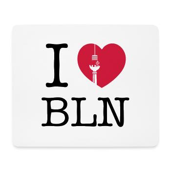 I HEART BERLIN - I LOVE BERLIN - FERNSEHTURM - TV - Mousepad (Querformat) - Weiß - Vorne