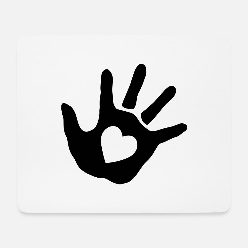 baby - hand - handprint - heart - Mouse Pad (horizontal) - white