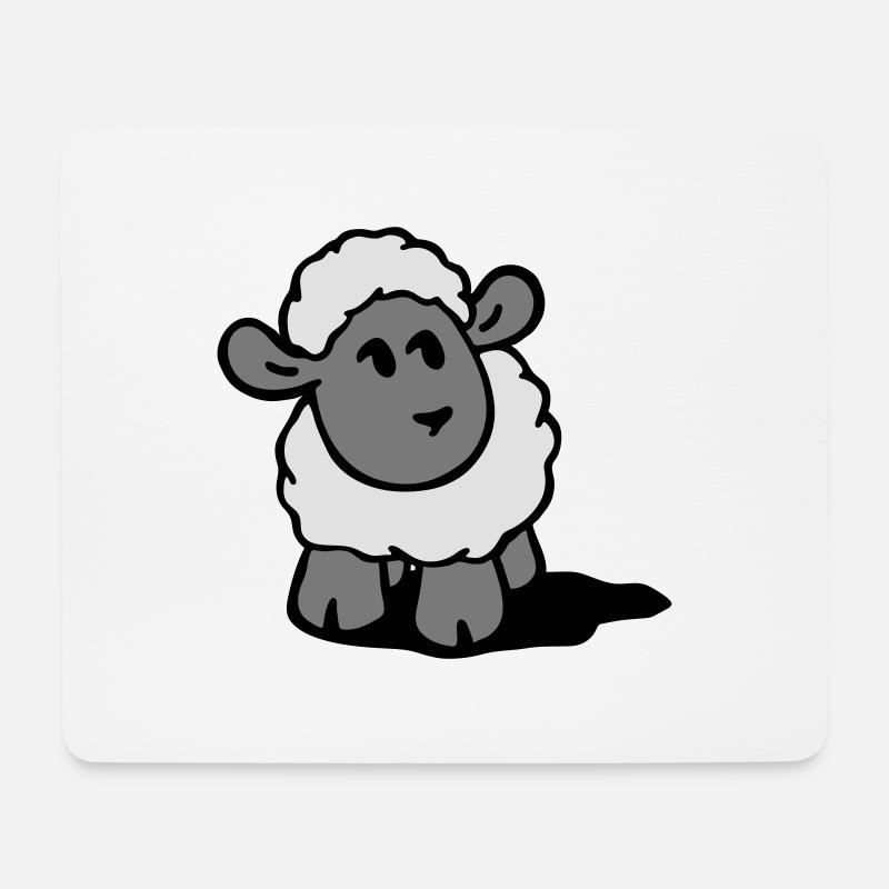 Schaf - Mousepad (Querformat) - Weiß