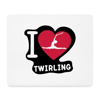 i love sports heart twirling baton3 - Mouse Pad (horizontal) - white - Front
