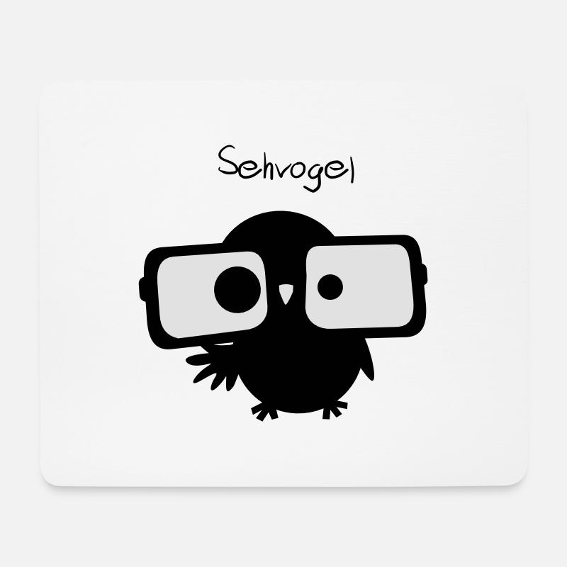 EULE // Sehvogel - Mousepad (Querformat) - Weiß