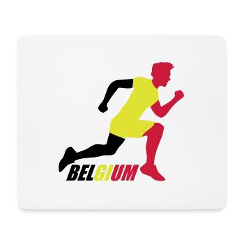 Belgium Belgium Text Flag Cool Football Fan Fun - Mouse Pad (horizontal) - white - Front