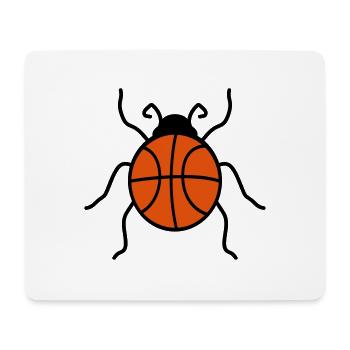 basketball sport verein korb ball marienkaefer kle - Mousepad (Querformat) - Weiß - Vorne