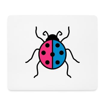 bunt marienkaefer klein suess niedlich kaefer rot - Mousepad (Querformat) - Weiß - Vorne