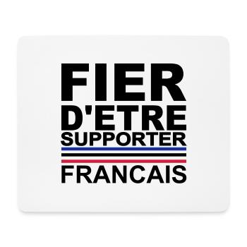Fier d'être supporter Français - version 1 - Tapis de souris (format paysage) - blanc - Devant