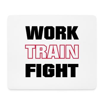 work train fight farbig - Mousepad (Querformat) - Weiß - Vorne