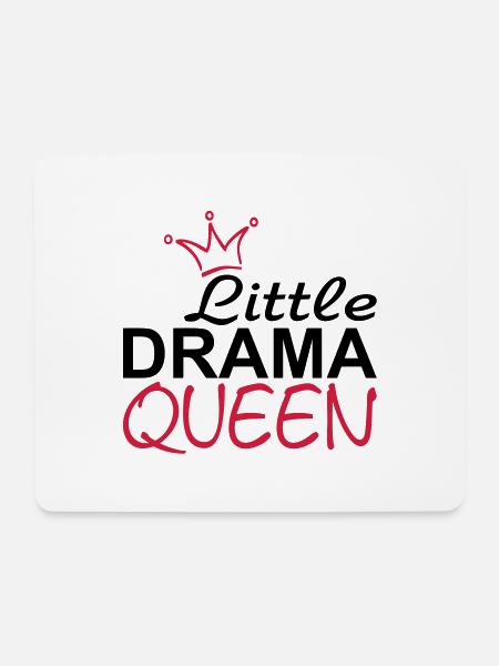 LITTLE DRAMA QUEEN mit Krone - Mousepad (Querformat) - Weiß