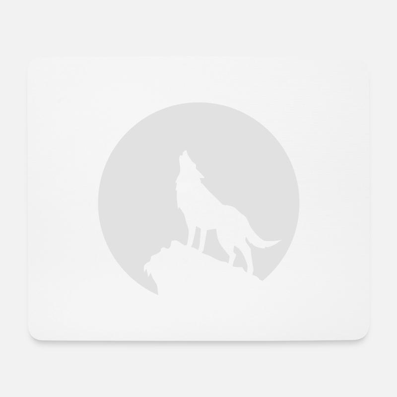 wolf - Mousepad (Querformat) - Weiß