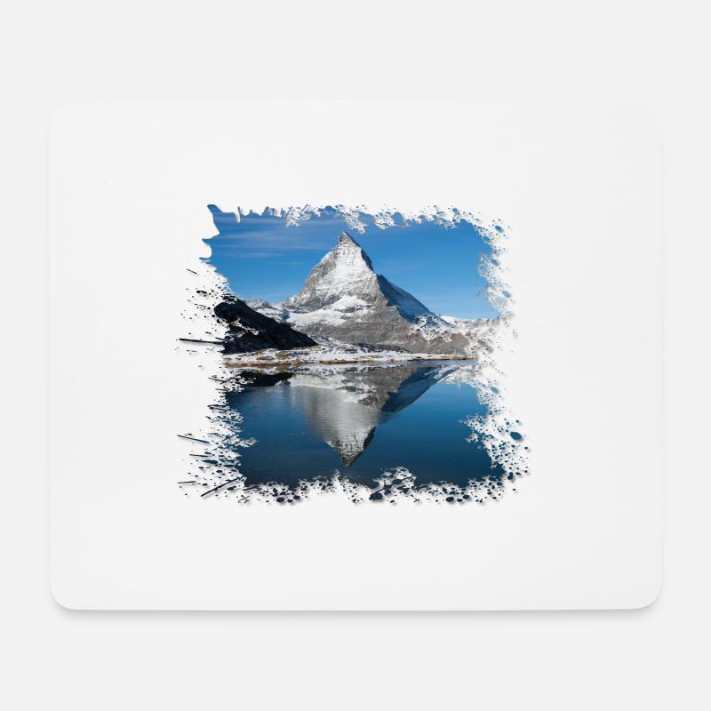 Matterhorn in Zermatt, Schweiz - Mousepad (Querformat) - Weiß