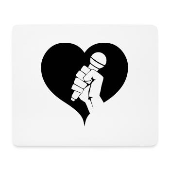 Microphone heart - Mouse Pad (horizontal) - white - Front