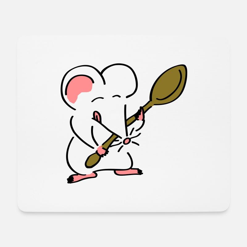 Kochmaus - Mousepad (Querformat) - Weiß