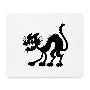 Chat noir de Halloween - Tapis de souris (format paysage) - blanc - Devant