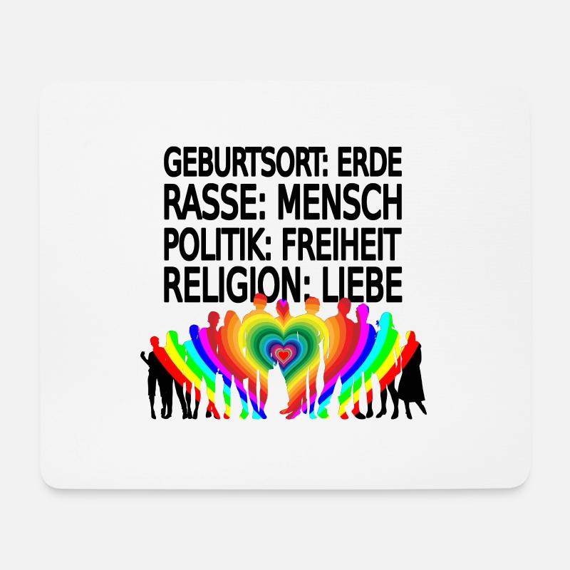 Gegen Rassismus - Mousepad (Querformat) - Weiß