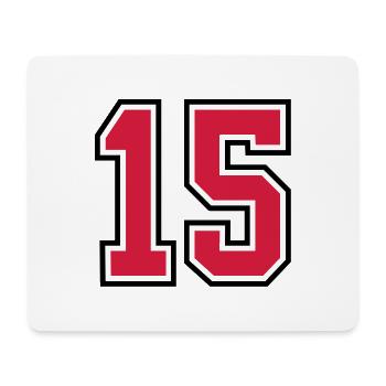 15 sports jersey football number - Mouse Pad (horizontal) - white - Front
