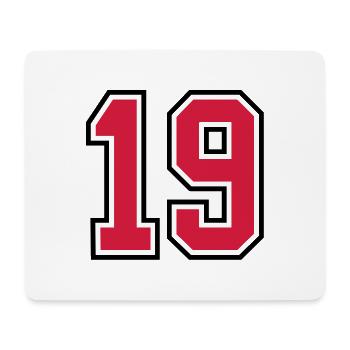 19 sports jersey football number - Mouse Pad (horizontal) - white - Front