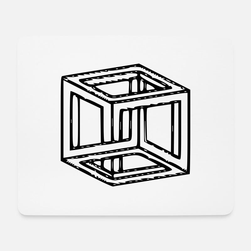 Illusion Optische Illusion Sinnestäuschung Zauber - Mousepad (Querformat) - Weiß