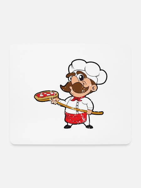 Retro Vintage Grunge Style Pizza Bäcker Pizzeria - Mousepad (Querformat) - Weiß