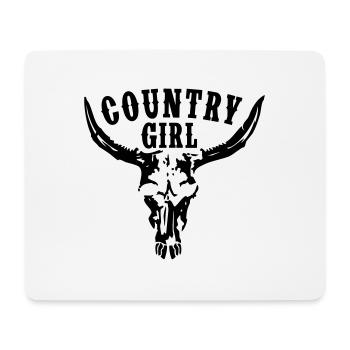 COUNTRY GIRL BULL SKULL - Mouse Pad (horizontal) - white - Front
