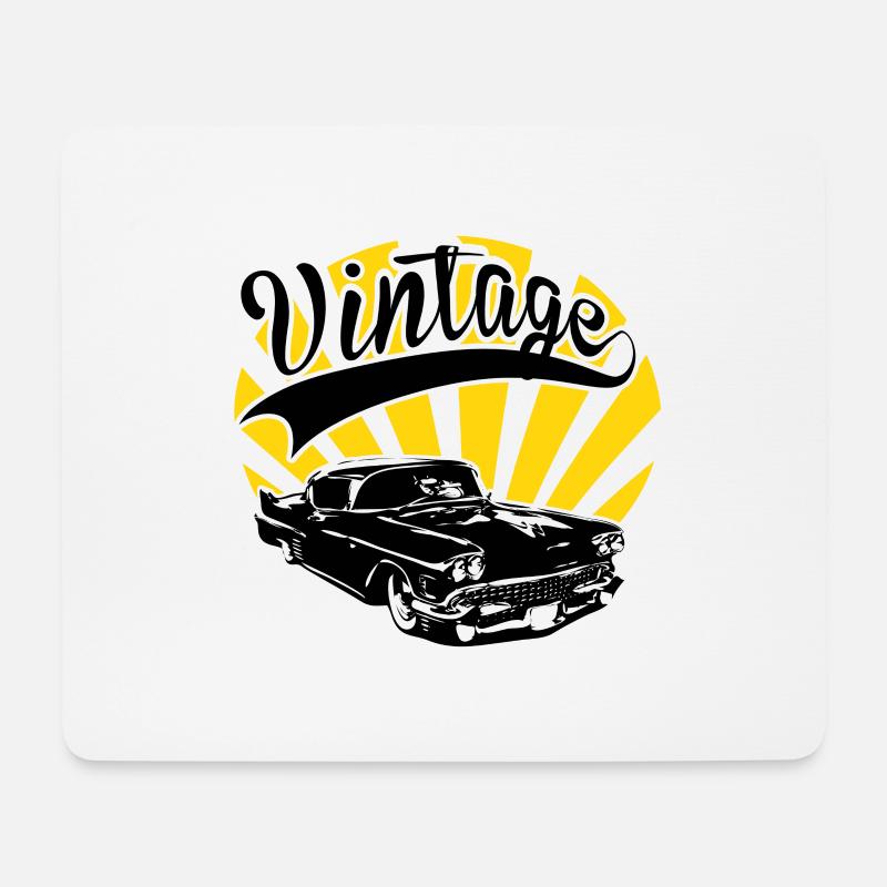 Vintage Cadillac - Mousepad (Querformat) - Weiß