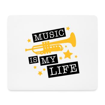 trompete_music_is_life_ge2 - Tapis de souris (format paysage) - blanc - Devant