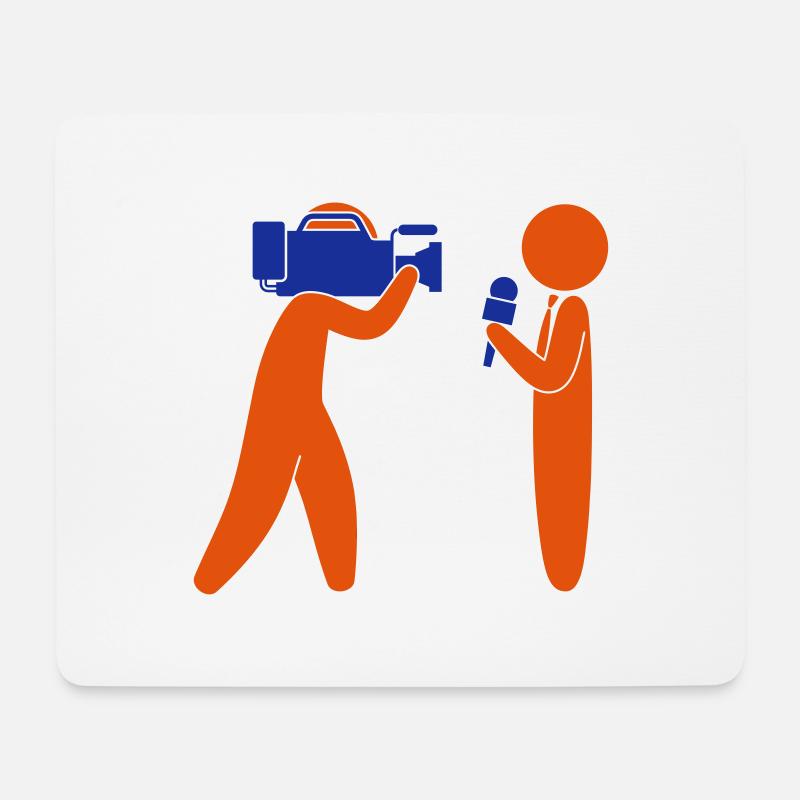 Reporter spricht vor Kamera - Mousepad (Querformat) - Weiß