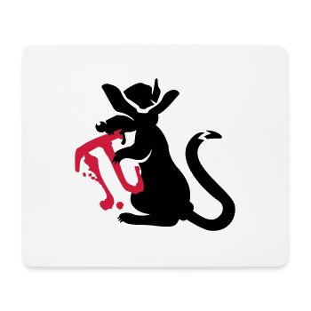 pi-rat / Pi-Ratte (e, 2c) - Mousepad (Querformat) - Weiß - Vorne