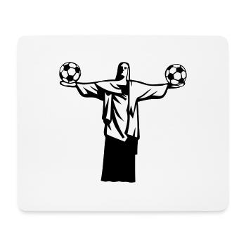 football statue brazil rio janeiro christ - Mouse Pad (horizontal) - white - Front