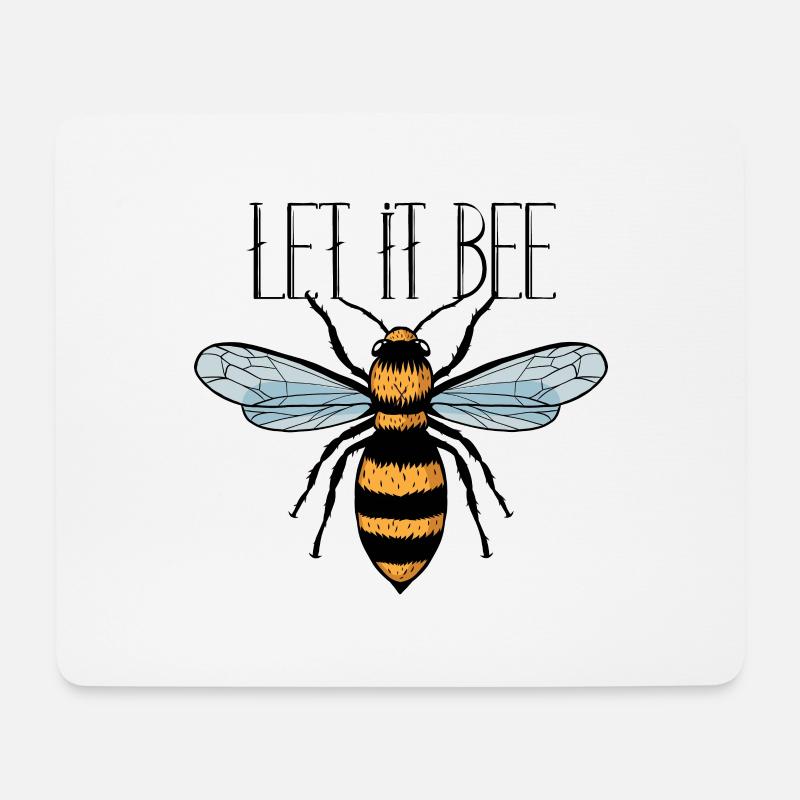Biene | Let it Bee - Mousepad (Querformat) - Weiß