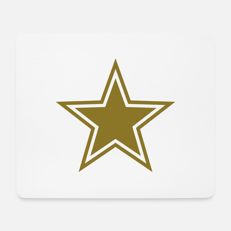 Stern, Gold, Sieger, Gewinner, Champion, Goldstern - Mousepad (Querformat) - Weiß