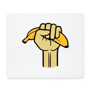 faust banane obst lecker hunger essen gesund hand - Mousepad (Querformat) - Weiß - Vorne