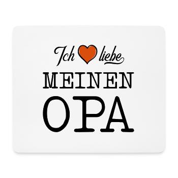 Ich liebe meinen Opa Herz - Mousepad (Querformat) - Weiß - Vorne