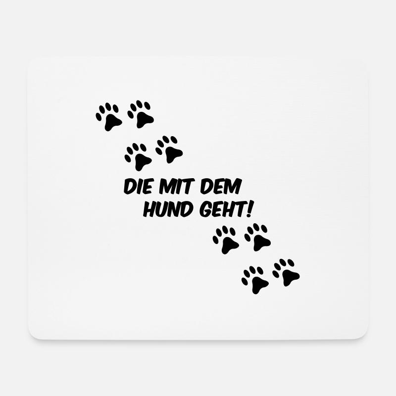 die_mit_dem_hund_geht_01 - Mousepad (Querformat) - Weiß