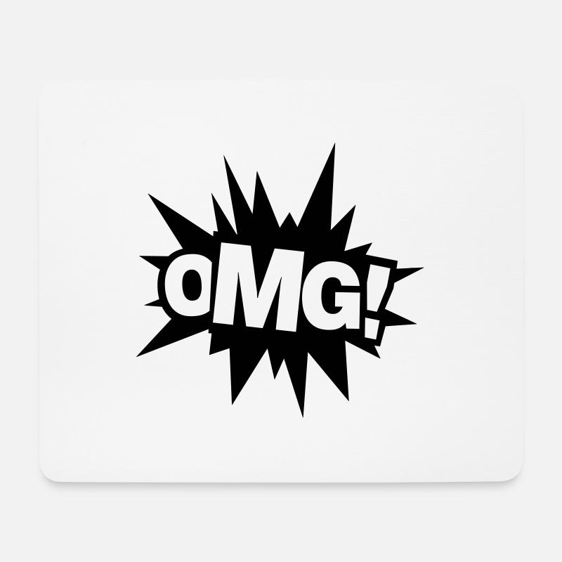 OMG - Mousepad (Querformat) - Weiß
