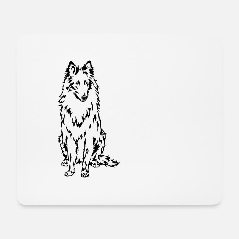 Belgian Shepherd Dog Groenendael - Mouse Pad (horizontal) - white