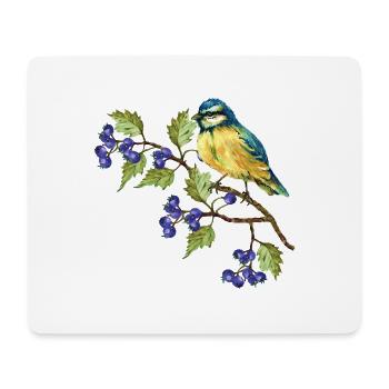 Bunter Vogel - Mousepad (Querformat) - Weiß - Vorne