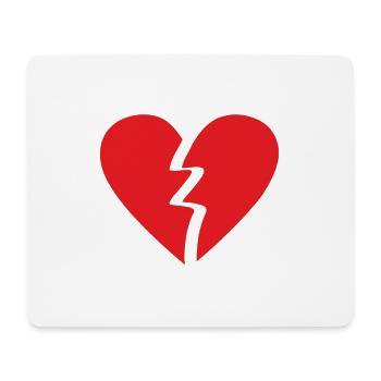 coeur brisé coeur brisé amour déçu - Tapis de souris (format paysage) - blanc - Devant