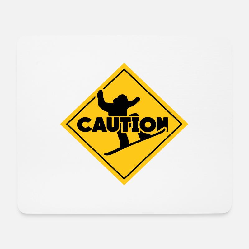 caution lenzerheide skigebiet - Mousepad (Querformat) - Weiß
