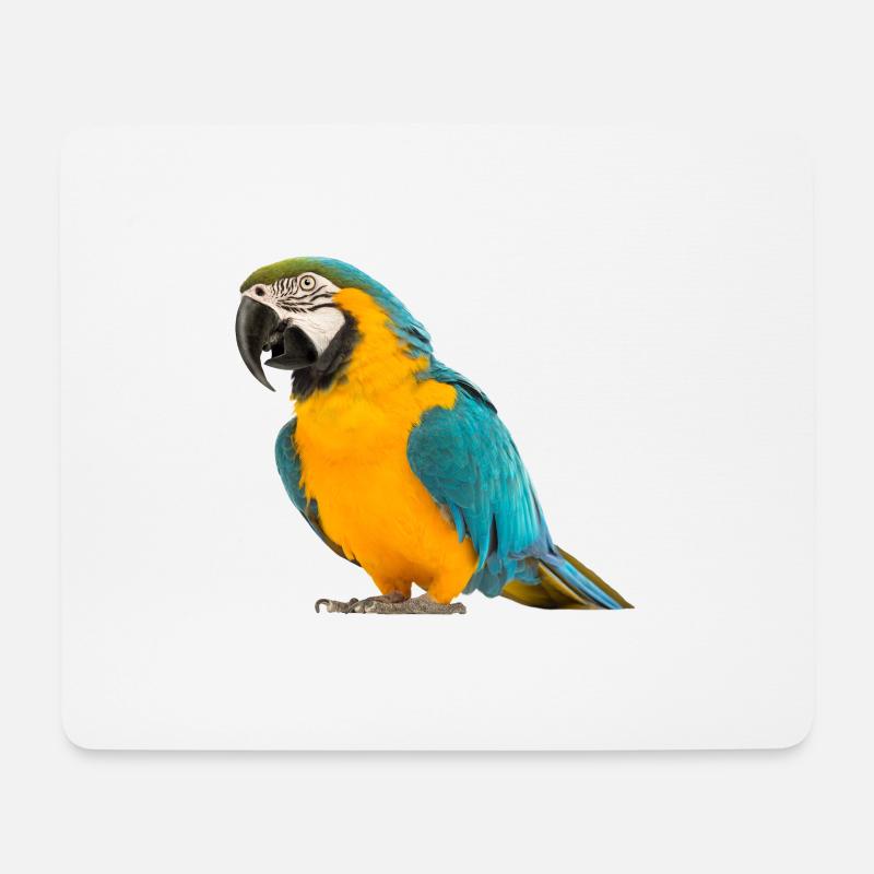 Bunter Papagei - Mousepad (Querformat) - Weiß