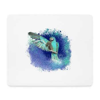 sittich ara,,vogel,graffiti,mint,blau,brush,spray - Mousepad (Querformat) - Weiß - Vorne