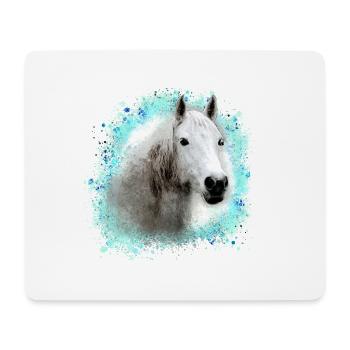 pferd ,schimmel ,graffiti , malerei,weisses pferd, - Mousepad (Querformat) - Weiß - Vorne