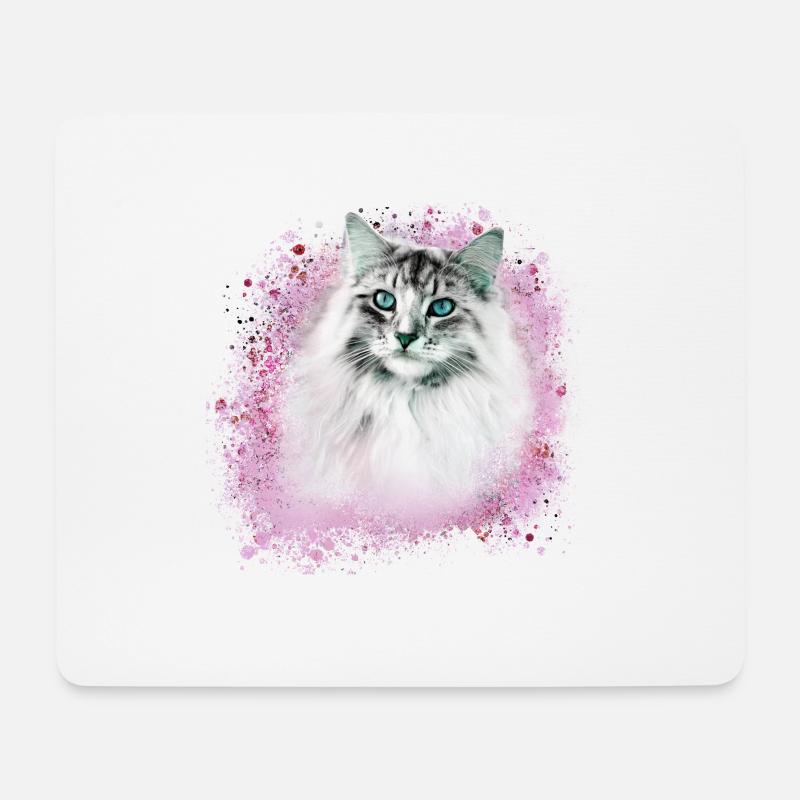 perserkatze,siamkatze,katze,weisse katze, graffiti - Mousepad (Querformat) - Weiß