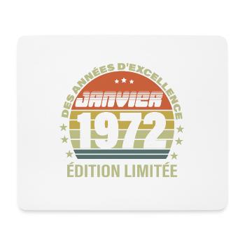 Janvier 1972 - Anniversaire - Tapis de souris (format paysage) - blanc - Devant