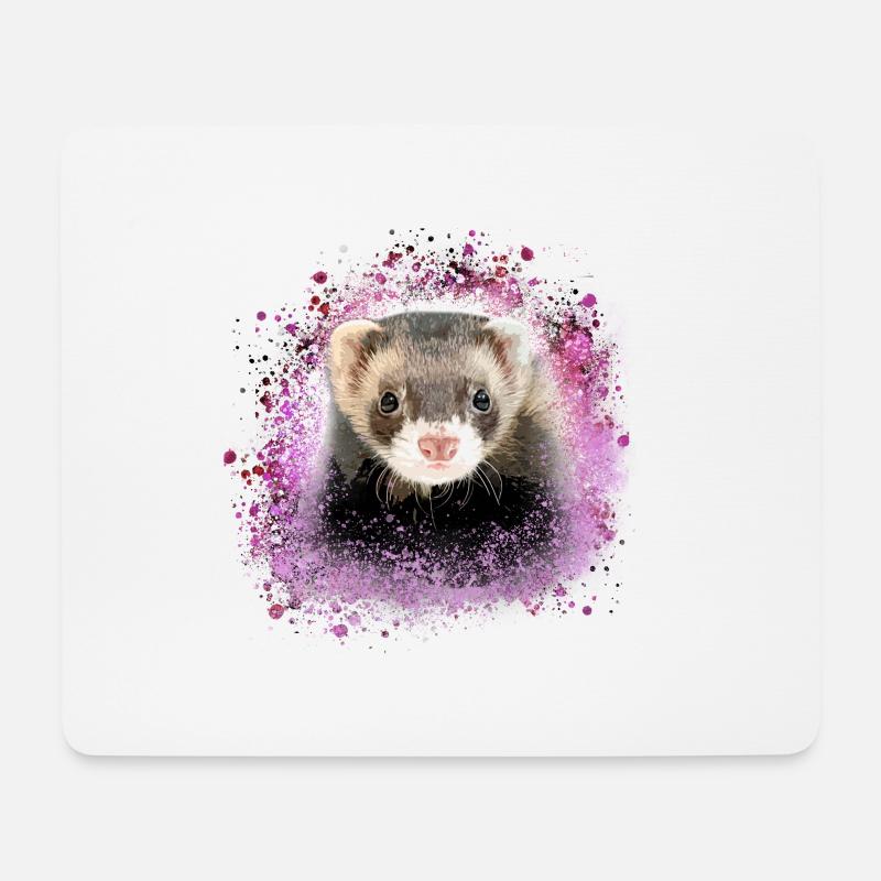 frettchen,rosa,graffiti,iltis - Mousepad (Querformat) - Weiß