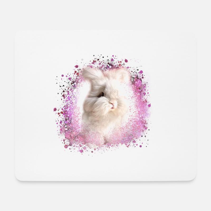 angora kaninchen,kaninchen, graffiti, pink,hase - Mousepad (Querformat) - Weiß
