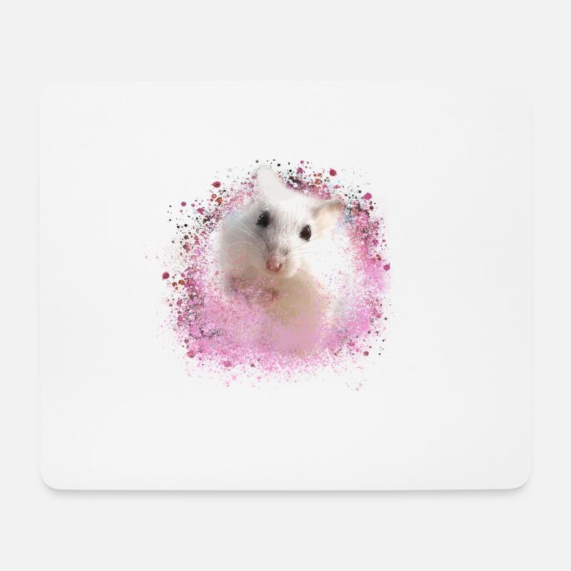 zwerghamster,hamster,weiss,graffiti,malerei - Mousepad (Querformat) - Weiß