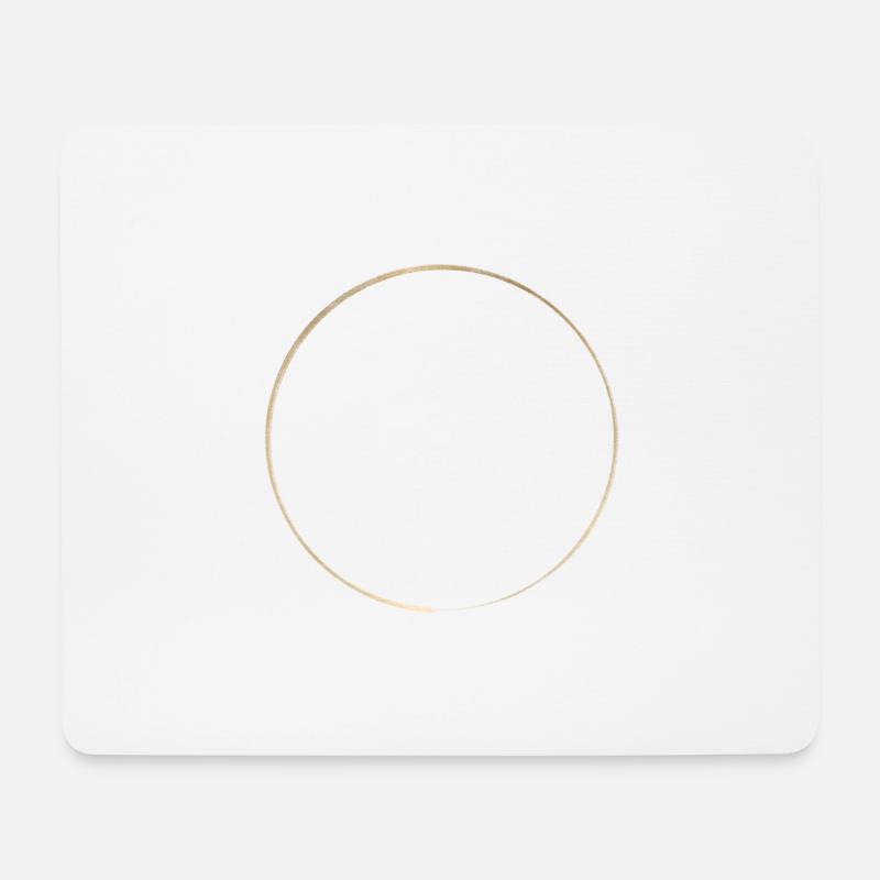 Rahmen Gold rund - Mousepad (Querformat) - Weiß