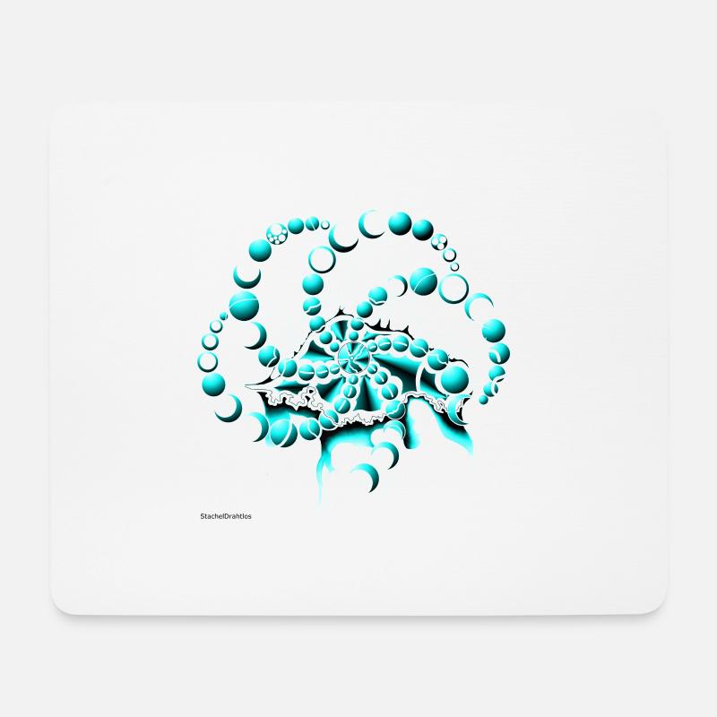 Psychedelisch, Auge, türkis - Mousepad (Querformat) - Weiß