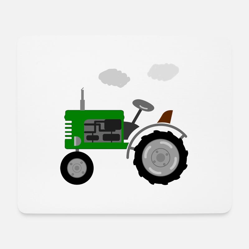Trecker retro - Mousepad (Querformat) - Weiß