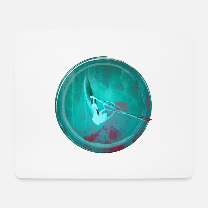 Windsurf wave - Mousepad (Querformat) - Weiß