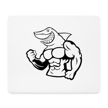 Strong Shark - Mousepad (Querformat) - Weiß - Vorne